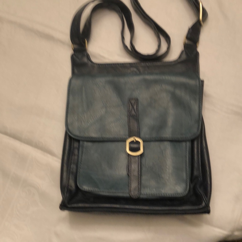ESPE VEGAN LEATHER CROSSBODY SHOULDER MESSENGER BAG NAVY/DARK TEAL PURSE - #497